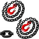 YATOINTO 2-Pack Grade 80 Trailer Safety Chain 36 Inch, Black Electrophoresis Finish with 1/4'' Red Clevis Snap Hook | Heavy Duty Transport Chain 13,200 lbs Break Strength for Towing