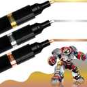 3 Colors Liquid Chrome Markers - Permanent Mirror Chrome Pens, Chrome Paint Pens for Plastic, Metal, Model Painting, Touch Up & Repair Kit, Set of 3 Colors (Chrome, Gold, Copper)