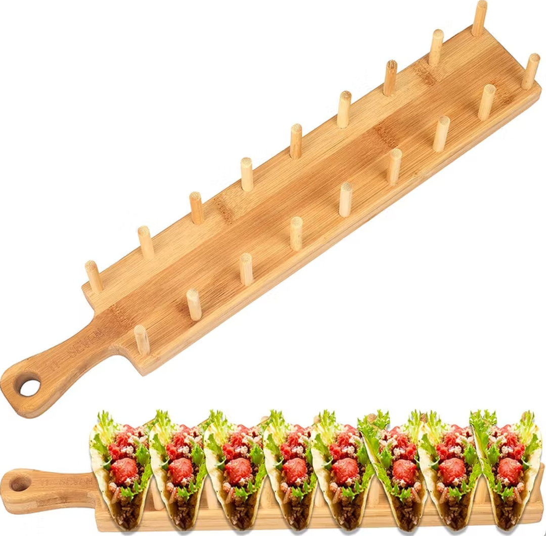 INFUSE 2Pc Bamboo Taco Holder