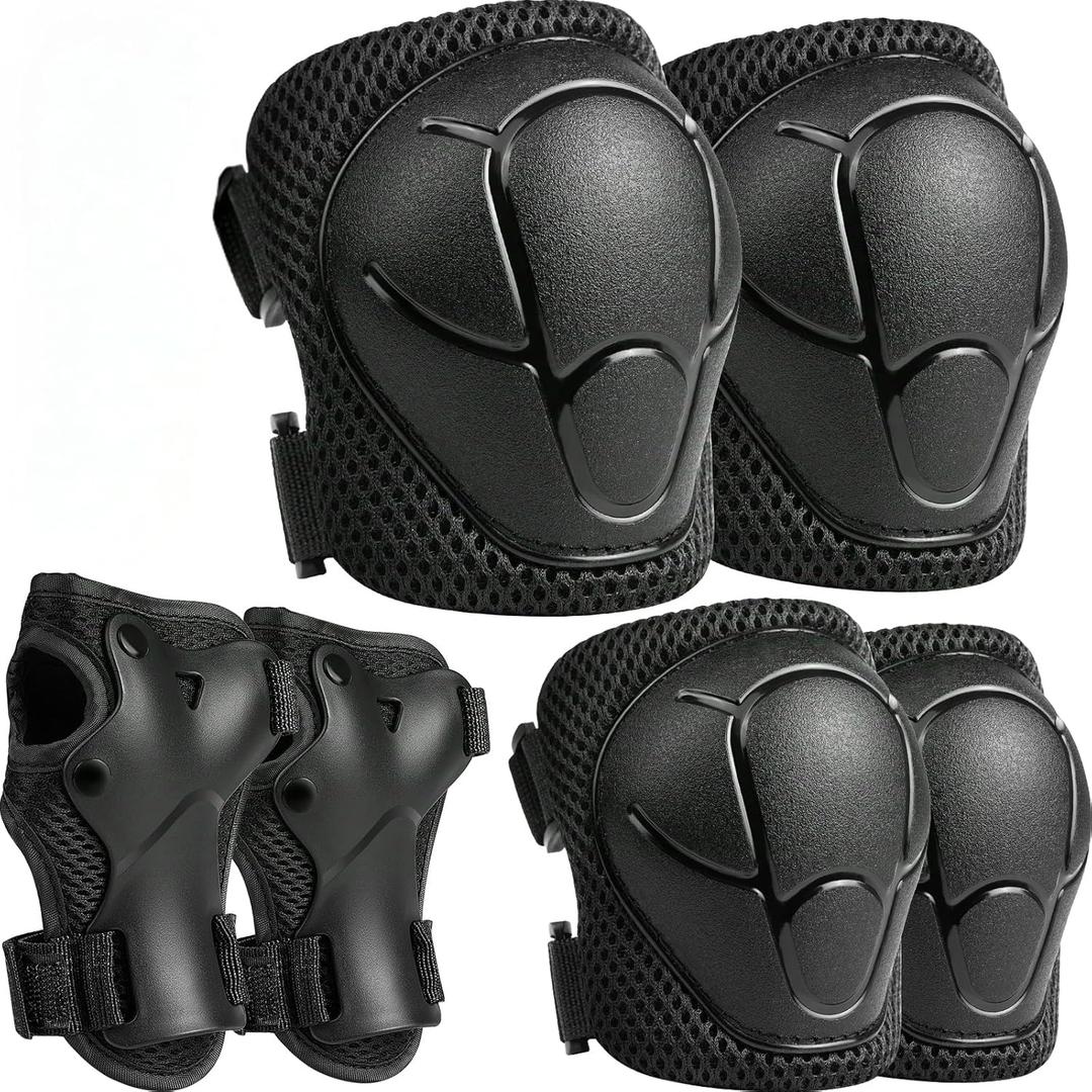 Kids Protective Gear Set, Knee and Elbow Pads with Wrist Guards for Ages 3-8 Year Toddler, 3 in 1 Enhanced Material Protective for Skating Cycling Bike Roller Scooter, Includes Organizer Bag