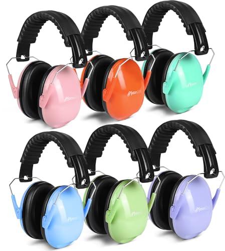 MelonArt Kids Ear Protection Earmuffs 6 Pack Noise Cancelling Headphones for Kids 27dB Toddler Soundproof Headphones Noise Reduction for Autism Sensory Shooting