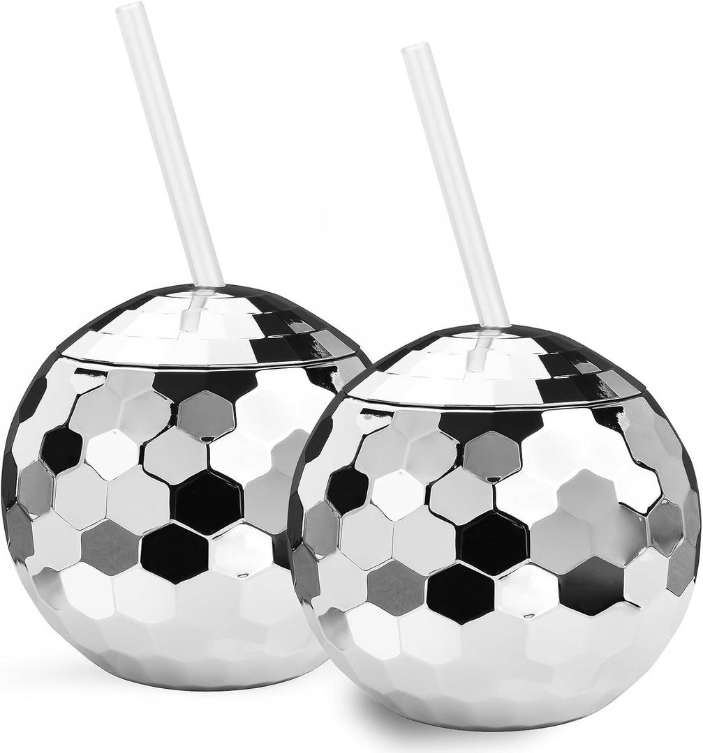 Bachelorette Gifts for bride Disco Ball Cup with Straws, 20 Oz Silver Disco Ball Tumbler for Cowgirl Bachelorette Party Decorations, Bride to Be, Bridal Shower Supplies