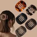 5 Pack Flat Hair Clips for Women, Flat Claw Clips for Women & Girls, Flat Hair Clip for Thick/Thin Hair, Non-slip Ridges French Hair Claw for Girls