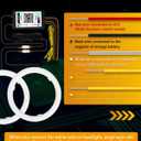 Qasim Angel Eyes Halo Rings Cotton Lights 12V 80MM RGB LED Universal for Car Scooter Motorcycle DRL with Turn Signal Function APP Bluetooth Control Multi-Color 2-Pack