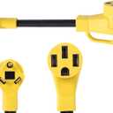 ONETAK NEMA TT-30P to 14-50R 120V 30 Amp 3 Prong Male Plug to 4 Prong Generator Female Outlet Receptacle EV Charger Compatible with Tesla Gen 2 Power Cord Adapter NOT RV