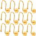 12pcs Shower Curtain Hooks Round Button Design Metal Hangers for Bathroom Curtains Versatile and Sturdy for Shower and Window