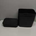 6 Pack Black Storage Bins with Lids for Shelves, Plastic Storage Containers with Lids for Organizing, Stackable Storage Boxes with Handle, Black Storage Bins for Classroom, Craft, Snacks