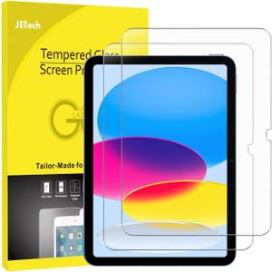 JETech Screen Protector for iPad (A16) 11th/10th Generation (2025/2022), 9H Tempered Glass Film, HD Clear, 2-Pack