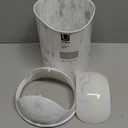 Umbra 1.25 Gallon Mini Waste Can with Removable Swing-Top Lid - Small Garbage Bin for Kitchen, Bathroom, Bedroom, Office - Compact Can Fit Under Tables & Counters - White Marble