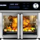 Kalorik Air Fryer Oven Grill MAXX Series 26-Quart with Smokeless Sear Technology Digital Controls Easy-View Door and 22 Smart Cooking Presets, Includes Cooking Accessories, 1700-Watts, Stainless Steel