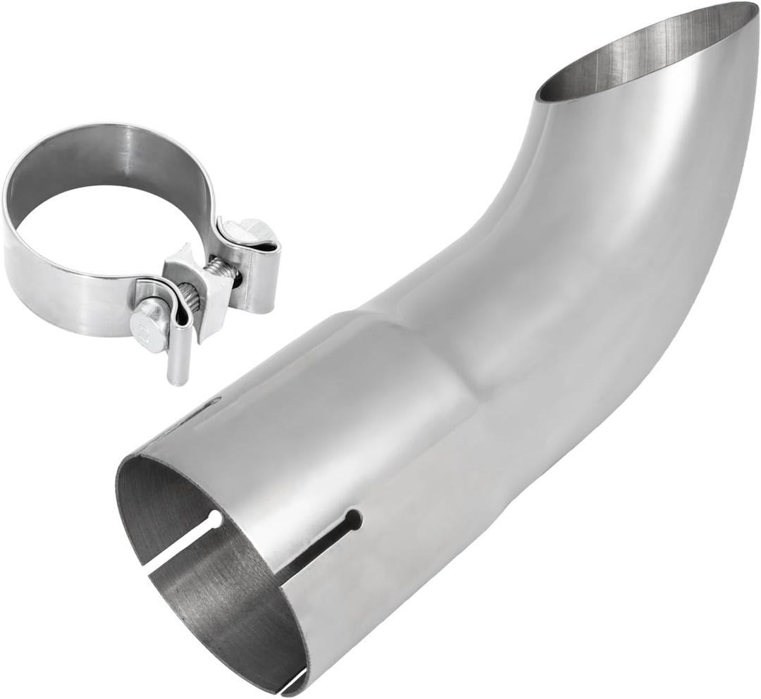 3 Inch Inlet Turn Down Exhaust Tip, Universal Stainless Steel Exhaust Tips with Clamp for 3 Inch OD Tailpipes,10.5 Inch Overall Length (3")