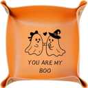 3 x Boo Basket Stuffers for Women Him Her Halloween Couple Gifts for Boyfriend Girlfriend Spooky Basket Stuffers Funny You Are My Boo Leather Tray Sweetest Day Birthday Anniversary Christmas Valentines