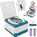 Fabulas Portable Potty for Toddler Travel, Foldable Travel Potty Training Toilet Seat for Kids Boys Girls, Emergency Mobile Toilet In Car for Camping Outdoor Indoor, with 30 Disposable Bags, Blue