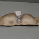 NO Slip Strapless Bra Push Up Demi Seamless Underwire(Beige,34C)