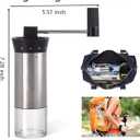 LHS Manual Coffee Grinder Stainless Steel Portable Hand Crank Coffee Mill Grinder Ceramic Conical Burr with Adjustable Coarseness for Home, Office or Traveling