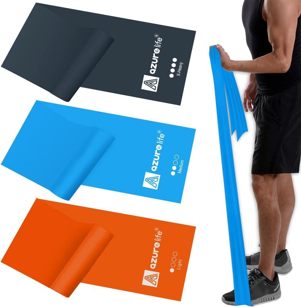 Resistance Bands,Professional Long Non-Latex Elastic Stretch Bands,Exercise Bands for Physical Therapy, Yoga, Pilates, Rehab, at-Home or The Gym Workouts, Strength Training (6.9FT, Orange, Blue, Gray)