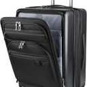 KROSER Hardside Expandable Carry On Luggage 22x14x9 Airline Approved With Front Business Pockets, 20 Inch Suitcases with Wheels, Carry on Suitcase with TSA Lock & USB Port, Black