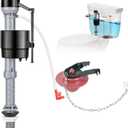 Universal Toilet Flusher Replacement Kit, Toilet Fill Valve and 2-Inch Flapper Replacement Kit, Toilet Repair Kit Inside Tank, Adjustable, Quiet and Easy to Install (1-Pack)
