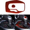 NVCNX Real Premium Carbon Fiber Compatible with Chevy Camaro 2016-2024 2017 2018 2019 2020 2021 2022 2023 Accessories Car Gear Shift Panel Cover Sticker Decal Interior Center Console Trim Red