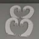 4 Pcs Hanging Closet Rod Maid Supports Accessories, 3/4 Closet Shelf Rod Holder, J-Shaped Shelf Brackets for Hanging Clothes, Adjustable Rod Holders for Closet Storage & Curtains