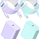 Compatible with iPhone,USB C to ightning Cable 2Pack 10FT Long Phone Cables,Type C Phone Charger Cord Fast Charging for Phone 14 13 12 11 Pro Max X XS XR 8 7 6s Plus SE and More-Red Green