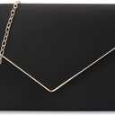 BBjinronjy Clutch Purse for Women Evening Bags Handbags for Wedding Party Cocktail Prom Faux Suede Crossbody Shoulder Bag (Black)