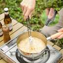 JETKONG Stainless Steel Kitchen Tongs, Serving Tongs for Cooking, 10.6" Metal Food Tongs with Non-Slip Comfort Grip, Non-Stick Cooking Tongs Heat Resistant BBQ Tong Grill Tong (Black)