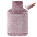 samply Hot Water Bottle with Cover - 2L Hot Water Bag with Hand Pocket, for Hand Feet Warmer, Pink