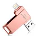 Apple MFi Certified iPhone Flash Drive, Photo Stick,iPhone Memory Stick 512GB, USB Thumb Drive for Photos Videos Transfer, High Speed Jump Drive Compatible for iPhone/iPad/Android/PC Pink