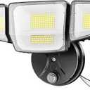 Abovizo 90W Flood Lights Outdoor, 10000LM Dusk to Dawn Outdoor Lighting, IP65 Waterproof, 6500K Daylight, 4 Heads LED Security Light for Garage, Yard, Porch (Black)