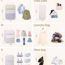 Ceneda 7 Set Compression Packing Cubes for Travel, Luggage Organizer Bags Suitcase Organizer for Travel Essentials, Packing Cubes for Suitcase, Handle Storage Bags Set (Beige)