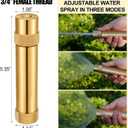 Brass High Pressure Twist Hose Nozzle 5.35" Heavy Duty Adjustable Spray with 2 Rubber Washers Brass Garden Hose Nozzle for Patio Lawn Car Wash