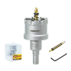 1-5/8 Inch Carbide Hole Saw, Hole Cutter Carbide Tipped with Pilot Drill Bit, TCT Hole Saws for Stainless Steel, Metal, Iron, Copper, Brass, Plastic, Wood