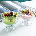 Lawei 6 Pack Glass Dessert Bowls - 5 Oz Glass Ice Cream Cups Mini Trifle Footed Dessert Bowls for Dessert, Sundae, Ice Cream, Salad, Cocktail, Condiment, Trifle