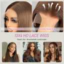 26 Inch Straight Wigs Human Hair 13x4 Lace Front Human Hair Wigs Pre Plucked 180 Density HD Transparent Straight Lace Frontal Wigs for Women Glueless Wigs Human Hair Natural Color