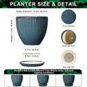 Ceramic Plant Pots, 8 Inch Planters for Indoor Plants, Decorative Flower Pots with Drainage Hole and Saucer, Round Planter, Indoor Flower Pot, Modern Home Decor, Plant Lover Gifts, Retro Blue