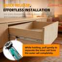 2 Pairs Full Extension Drawer Slides, 14 Inch Heavy Duty Drawer Runners, Side Mount Dresser Cabinet Rails, 1.77 Inch Width Slides for Kitchen Cabinet, 100LB(45kg) Capacity, Anti-Rust & Long-Lasting