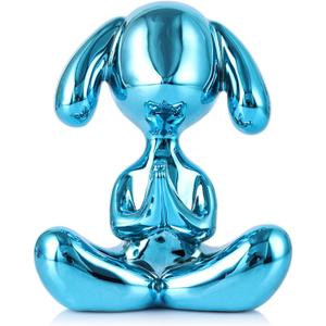 Small Balloon Dog Statue Home Decor, Yoga Dog Statue Ornament, Blue Balloon Dogs Figurines Crafts Cute Room Decor, Living Room Desktop Decorations, Animal Statues Shelf Decors