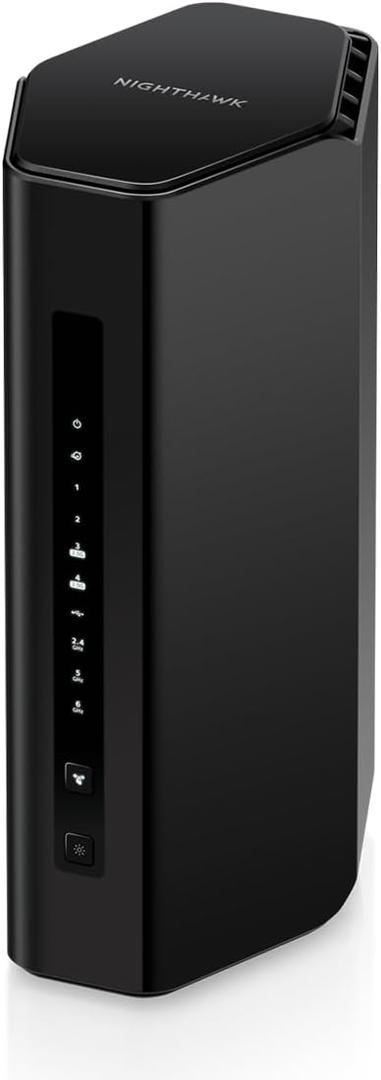NETGEAR Nighthawk Tri-Band WiFi 7 Router (RS300) - Router Only, BE9300 Wireless Speed (up to 9.3 Gbps) - Covers up to 2,500 sq. ft., 100 Devices - Universally Compatible with ISPs