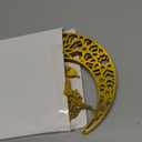 2 Pieces Acrylic Ramadan Decorations Islamic Eid Mubarak Kareem Table Sign Moon Hollow Star Ornament for Muslim Party Tabletop Decor Home Art Craft Decoration Golden Moon