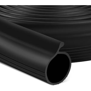 10FT Garage Door Bottom Seal Rubber 0.19'' P Bulb Bottom Garage Door Weather Stripping for Overhead Door, Weatherproof Strip Replacement Seal Fits 10FT Wide or Smaller Doors (Black)
