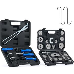 Orion Motor Tech 32pc Dual Brake Tools, 2 in 1 Disc Brake Caliper Tool Set and Drum Brake Tool Kit, Brake Caliper Tool and Brake Drum Tool with Brake Spring Tool Pliers Installer Remover Adjuster