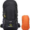 ShowyLive 60L Hiking Backpack for Men/Women - Lightweight Waterproof Travel Backpack with Rain Cover, Multi-Compartments, Adjustable Straps - Large Camping Bag for Outdoor Adventures (Black)
