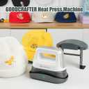 Goodcrafter Hat Press 6.3"x3.3" Hat Heat Press Machine for Caps,Curved,Ceramic-Coated Heat Plate, Easy Temperature Control with Safety Base & Auto-Off FeatureChristmas Gift