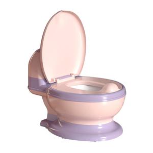 Potty Training Toilet, Realistic Potty Training Seat, Toddler Potty Chair with Soft Seat, Removable Potty Pot, Toilet Tissue Dispenser and Splash Guard, Non-Slip for Toddler& Baby& Kids (Purple, Pink)