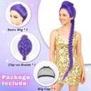 Morvally Womens 47 Inches Purple Long Braided Ponytail Wig - Anime Cosplay Wigs for Women Halloween Costume Party (Purple, Adults)