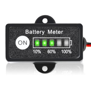 12V 24V 36V 48V Battery Indicator, Waterproof Universal LED Display Battery Meter Gauge for Lithium, LiFePO4, Lead-Acid (24V Pb-Acid Battery Indicator)