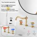 8 inch 2 Handles 3 Holes Widespread Bathroom Sink Faucet Antique Brass Bathroom Vanity Faucet Basin Mixer Tap Faucet Matching Metal Pop Up Drain with Overflow