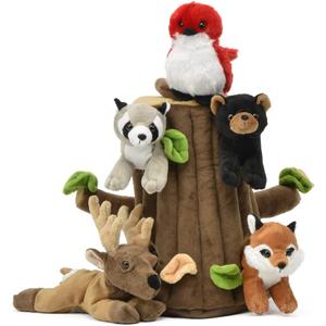 Unipak Plush Woodland Treehouse with Five (5) Stuffed Forest Animals