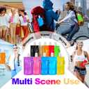 Smilixin 10 Pack Collapsible Water Bottles,Reusable Drinking Water Bags with Carabiner Clip,480ml Travel Water Bottle,Leak Proof Water Bottles for Camping,Hiking Travel,Gym,Sports,Biking,BPA Free